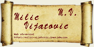 Milić Vijatović vizit kartica